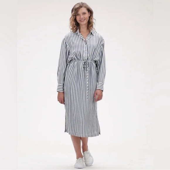 LIKE NEW Gap Tie Waist Midi Shirt Dress - Picture 2 of 11